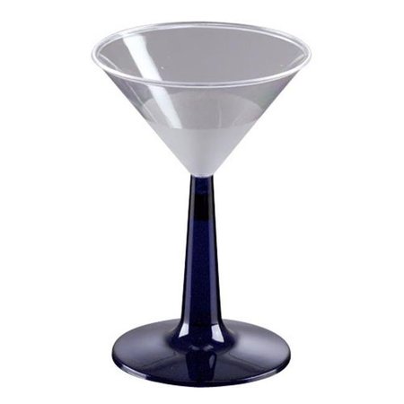 EMI YOSHI EMI Yoshi EMI-MTG6BL 2 Pc. 6Oz. Clear- Bule Plastic Martini Glass With Blue Base - Pack of 96 EMI-MTG6BL